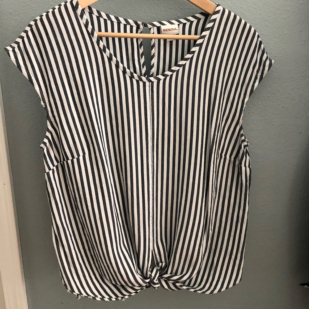 Merona Black & White Striped Crop